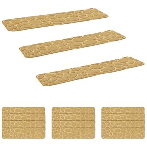vidaXL Alfombrillas para escaleras 15 uds. 76 x 20 cm Beige Poli&eacute;ster