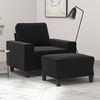 vidaXL Sill&oacute;n con taburete tela de microfibra negro 60 cm