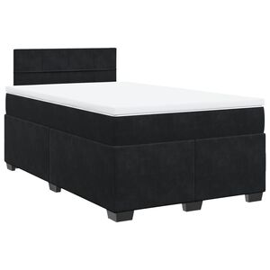 vidaXL Cama box spring con colch&oacute;n terciopelo negro 120x200 cm
