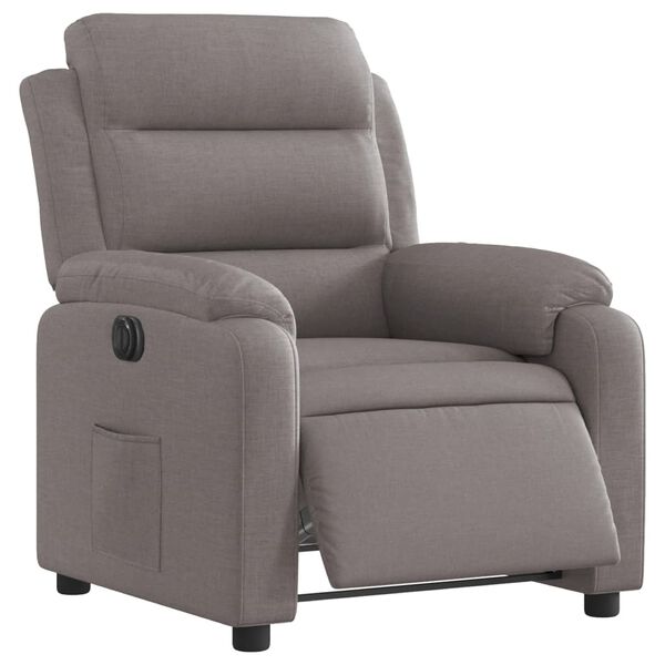 vidaXL Sillón reclinable eléctrico tela gris taupé