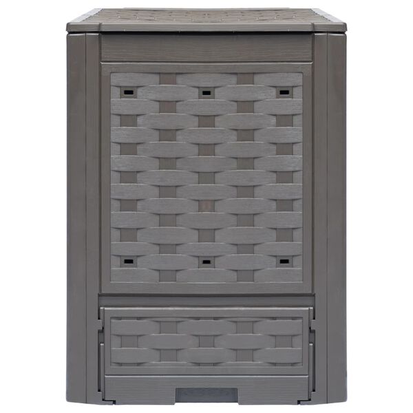 vidaXL Compostador de jard&iacute;n 3 uds pl&aacute;stico rat&aacute;n 60x60x83 cm 900 L