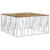 vidaXL Mesa de centro acero inoxidable y madera reciclada plateado