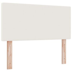 vidaXL Cabecero LED con tiras LED Manual Crema 100 cm Tela de Pana