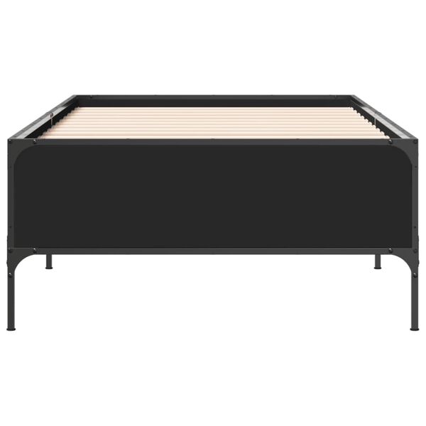 vidaXL Estructura de cama madera ingenier&iacute;a y metal negro 100x200 cm