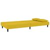vidaXL Sofá cama de 2 plazas con dos almohadas terciopelo amarillo