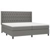 vidaXL Cama box spring colch&oacute;n y luces LED tela gris claro 200x200 cm