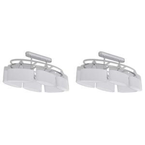 vidaXL L&aacute;mparas de techo 2 uds con pantalla de cristal elipsoidal E14