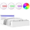 vidaXL Cama canap&eacute; hidr&aacute;ulica con LED sin colch&oacute;n blanco 140x200 cm