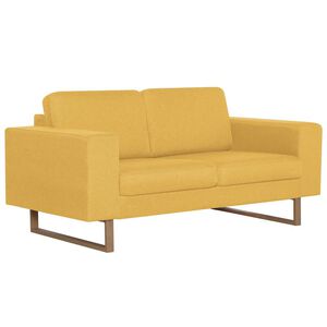 vidaXL Sof&aacute; de 2 plazas de tela amarillo