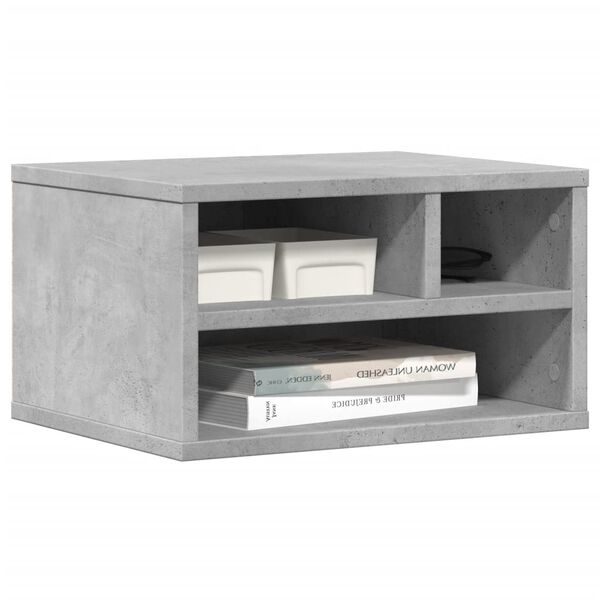 vidaXL Soporte impresora madera ingeniería gris hormigón 40x32x22,5 cm