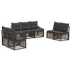 vidaXL Conjunto de sof&aacute;s de jard&iacute;n 7 uds. Gris rat&aacute;n sint&eacute;tico