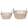 vidaXL Cesta para Plantas GENDT 2 uds. Gris natural Rat&aacute;n Kubu
