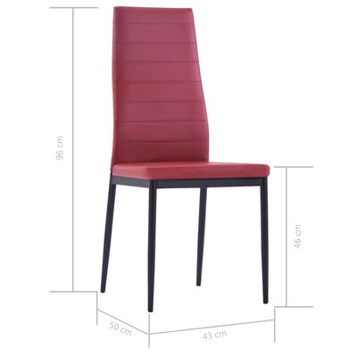 vidaXL Conjunto de mesa y sillas de comedor 5 piezas color vino tinto