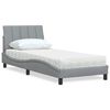 vidaXL Cama con colch&oacute;n Hanko tela gris claro 90x200 cm