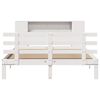 vidaXL Cama con estantería sin colchón madera maciza blanca 135x190 cm