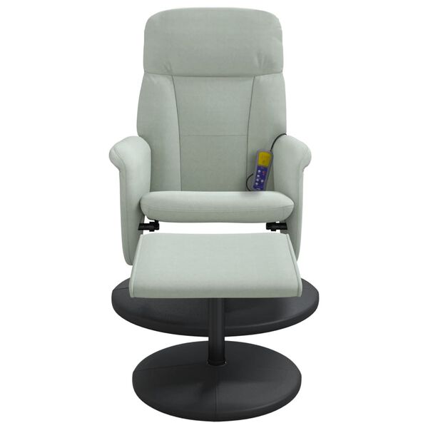 vidaXL Sill&oacute;n reclinable masaje con reposapi&eacute;s terciopelo gris claro