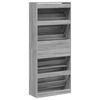 vidaXL Mueble zapatero 4 cajones abatibles gris Sonoma 80x34x187,5 cm