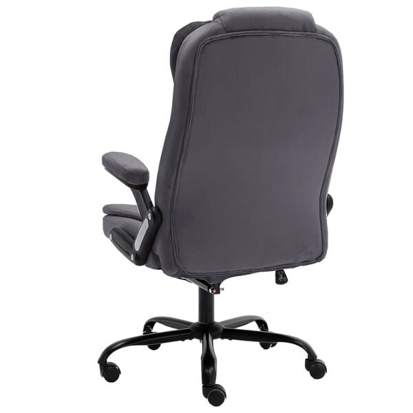vidaXL Silla de oficina de terciopelo gris oscuro