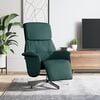 vidaXL Sill&oacute;n reclinable con reposapi&eacute;s tela verde oscuro
