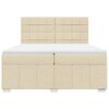 vidaXL Cama box spring con colch&oacute;n tela color crema 200x200 cm
