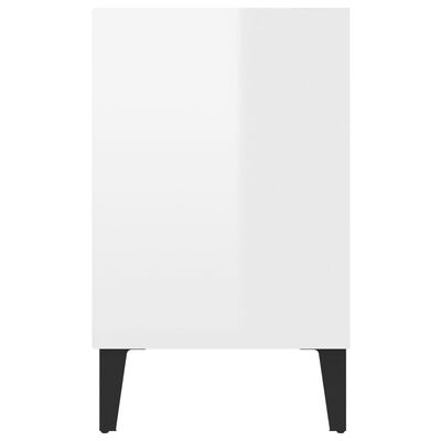 vidaXL Mueble de TV con patas de metal blanco brillante 103,5x30x50 cm
