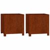 vidaXL Jardineras con patas 2 uds acero corten oxidado 40x40x40 cm