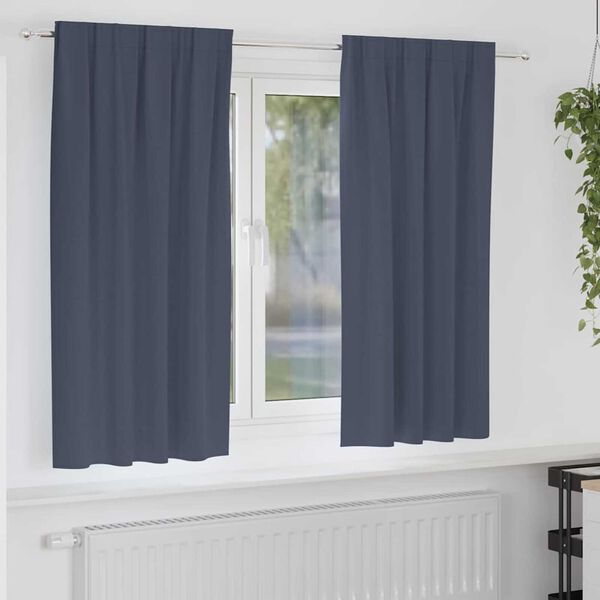 vidaXL Cortinas Opacas con Anillas 2 pcs Antracita 175 x 140 cm