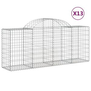 vidaXL Cestas de gaviones 13 uds forma de arco hierro 200x50x80/100 cm