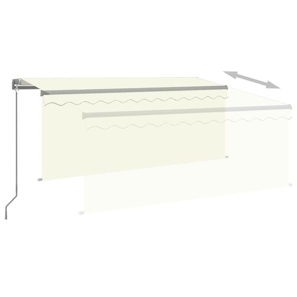 vidaXL Toldo manual retráctil con persiana y LED crema 3x2,5m