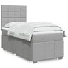 vidaXL Cama box spring con colch&oacute;n tela gris claro 90x190 cm
