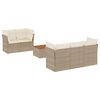 vidaXL Juego de sof&aacute;s jard&iacute;n con cojines 6 pzas rat&aacute;n sint&eacute;tico beige