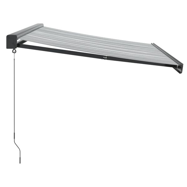 vidaXL Toldo retr&aacute;ctil aluminio y tela antracita y blanco 3,5x2,5 m