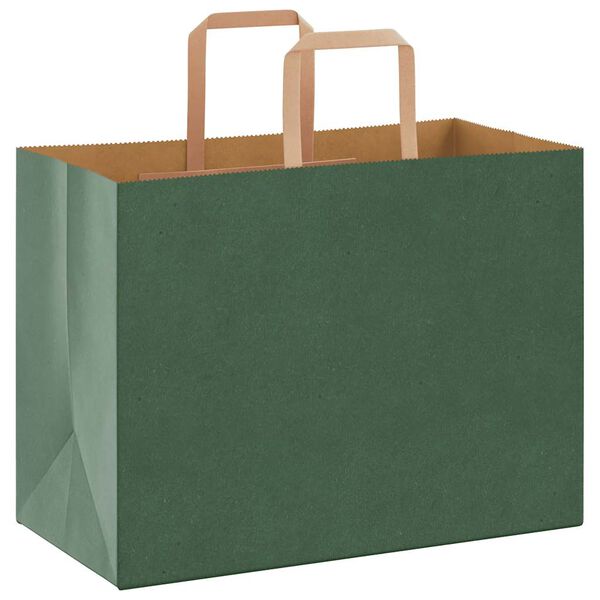 vidaXL Bolsas de papel con asas 50 uds verde 32x17x25 cm