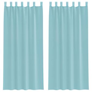 vidaXL Cortinas de gasa con trabillas 2 uds turquesa 140x225 cm