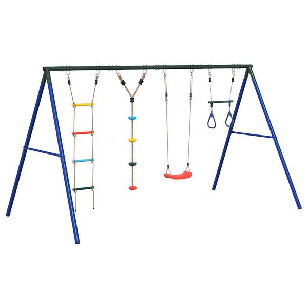 vidaXL Set de columpios, trapecio, escalera y cuerda de discos
