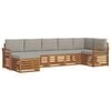 vidaXL Conjunto de sof&aacute;s de exterior 7 uds. Gris Natural y Claro
