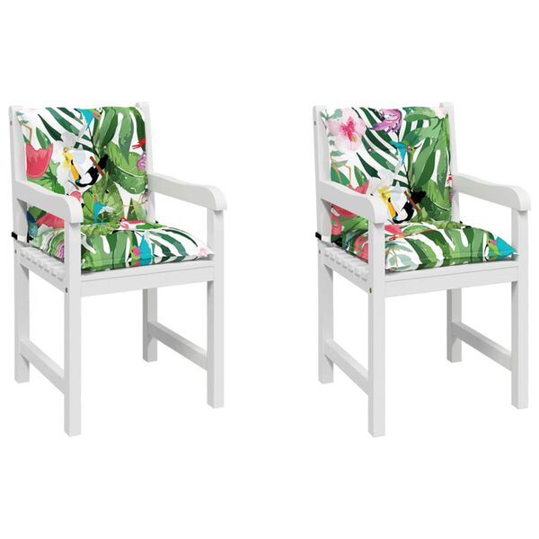 vidaXL Cojines para silla con respaldo bajo 2 uds tela multicolor
