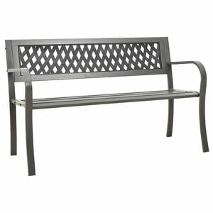 vidaXL Banco de jard&iacute;n de acero gris 125 cm