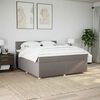 vidaXL Cama box spring con colch&oacute;n tela gris taupe 180x200 cm