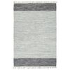 vidaXL Alfombra tejida a mano Chindi cuero gris 120x170 cm