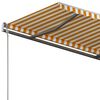 vidaXL Toldo de pie retr&aacute;ctil manual amarillo y blanco 450x350 cm