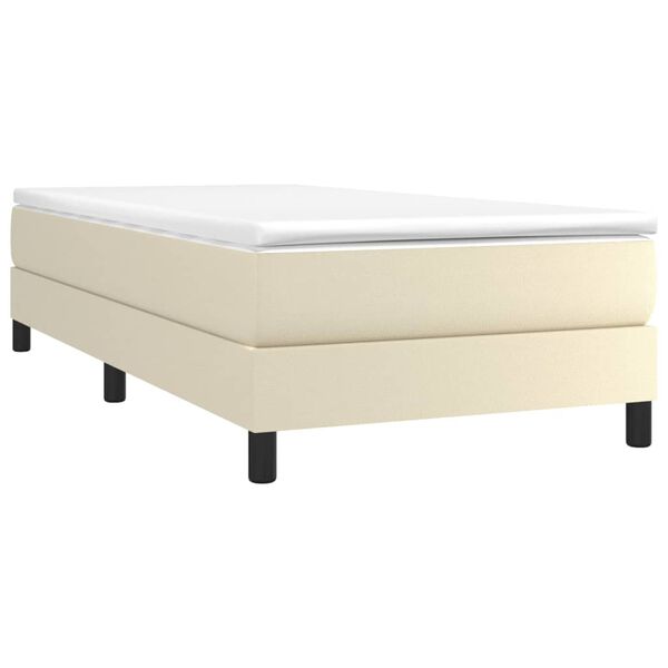 vidaXL Cama box spring con colch&oacute;n cuero sint&eacute;tico crema 90x190 cm