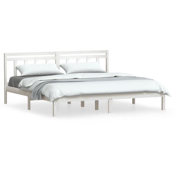vidaXL Estructura de cama de madera maciza de pino blanco 160x200 cm