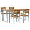 vidaXL Conjunto de Comedor de Jard&iacute;n 5 pcs Gris