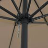 vidaXL Sombrilla de jard&iacute;n Taup&eacute; 395 x 395 x 245 cm Poli&eacute;ster y Acero