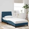 vidaXL Estructura de cama con LED sin colch&oacute;n Hanko terciopelo azul 90x200 cm