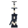 vidaXL Rascador para gatos con poste de sisal 138 cm azul oscuro