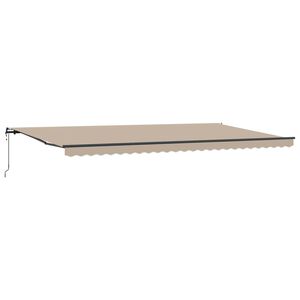 vidaXL Toldo retr&aacute;ctil Beige 600 x 300 cm Tela y Aluminio