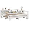 vidaXL Cama con estanter&iacute;a sin colch&oacute;n madera maciza blanca 180x200 cm