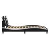 vidaXL Estructura de cama Viana sin colch&oacute;n cuero sint&eacute;tico negro blanco 140x200cm